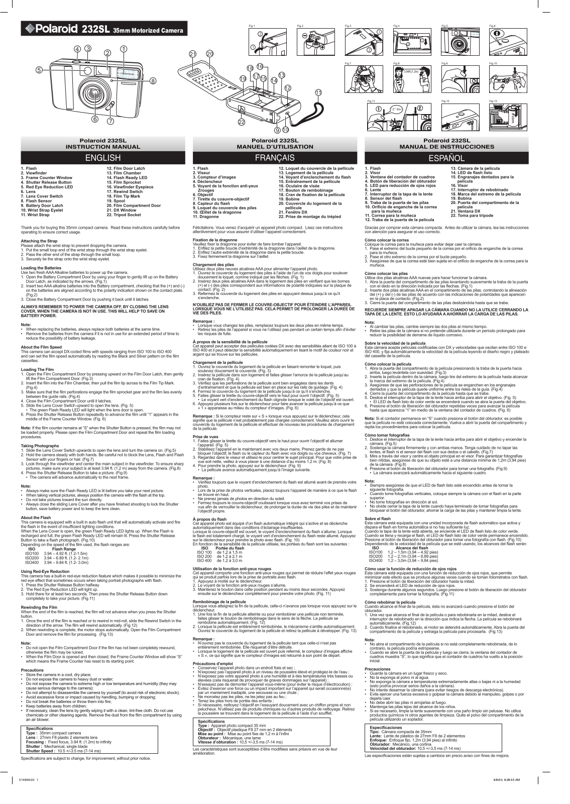 Concord Camera 232SL Instruction Manual