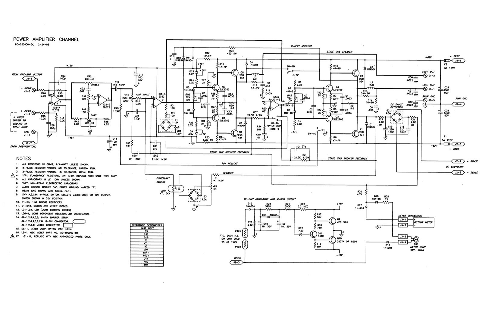 QSC A-2300 Schematic