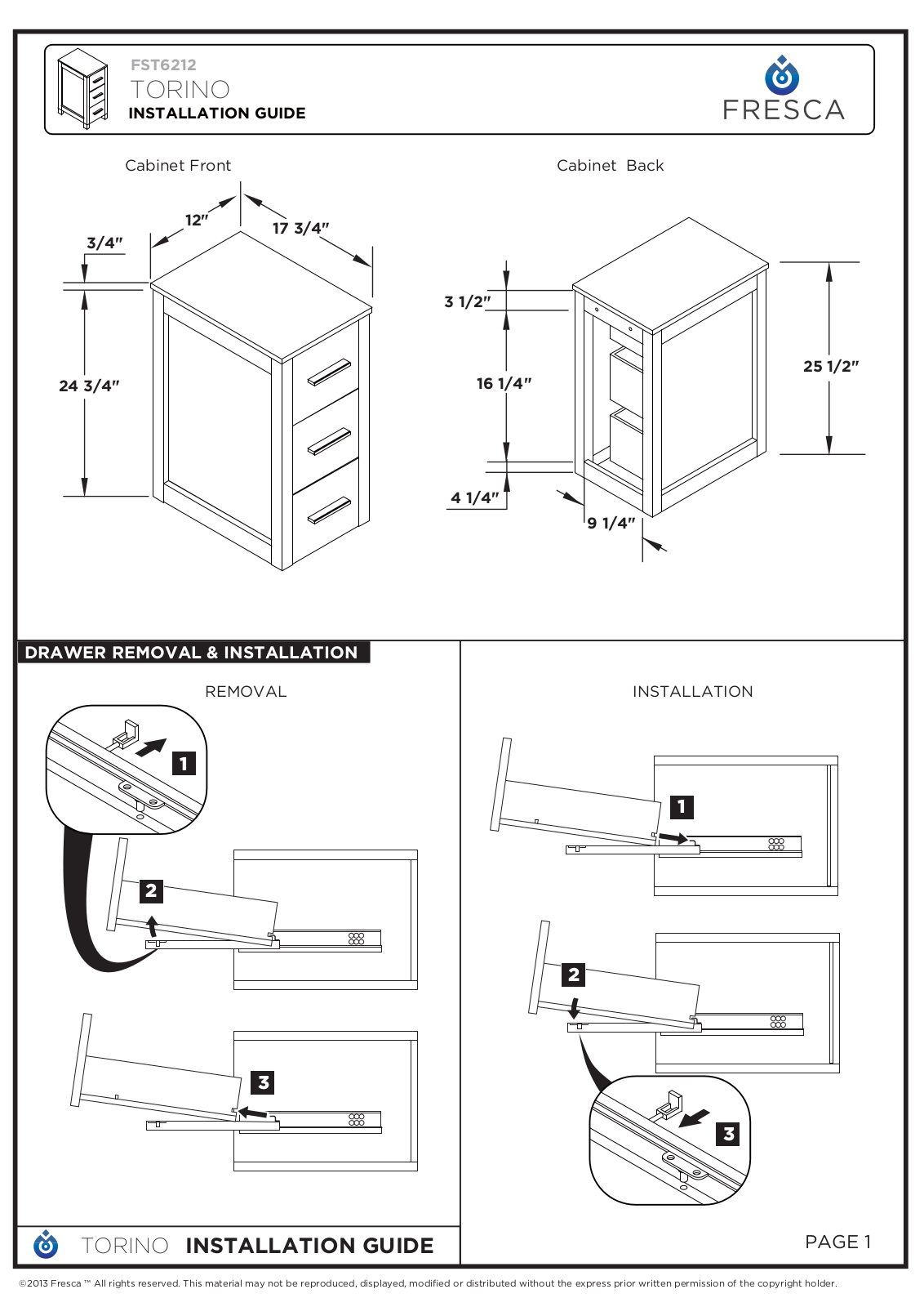 Fresca FBH1285 Installation & Assembly - ManualMachine.com