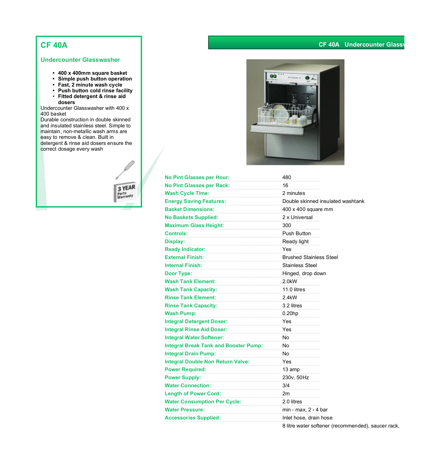 Valera CF 40A DATASHEET