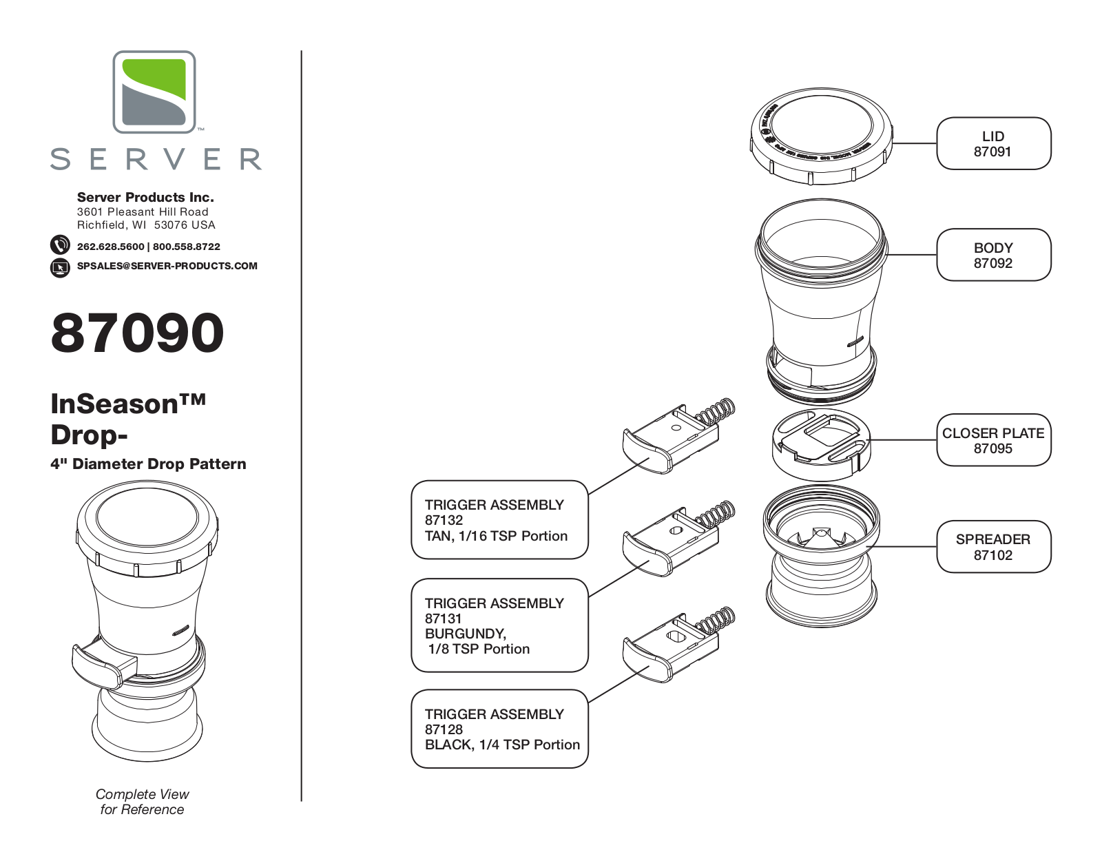 Server 87090 Parts List