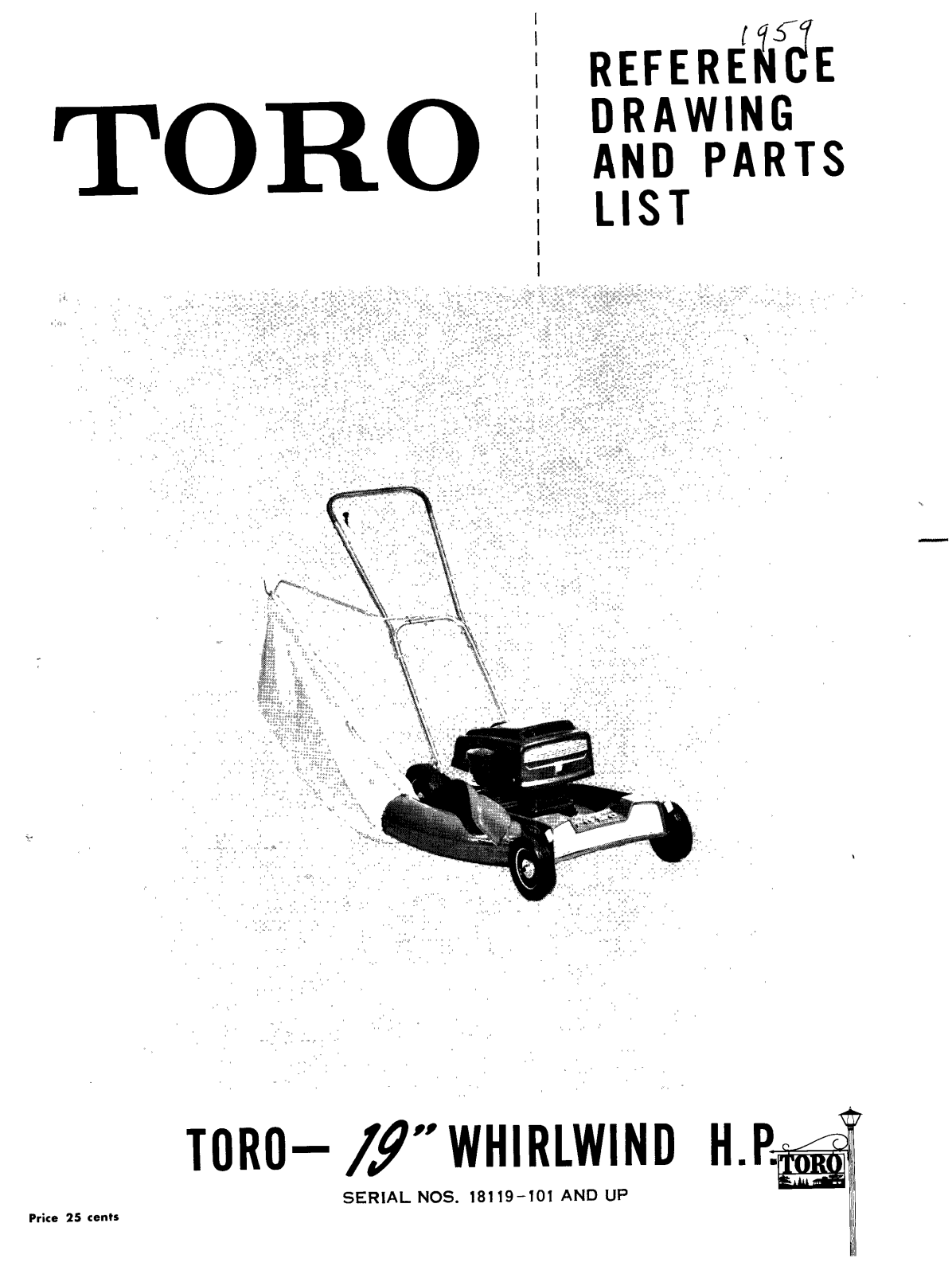 Toro 18119 Parts Catalogue