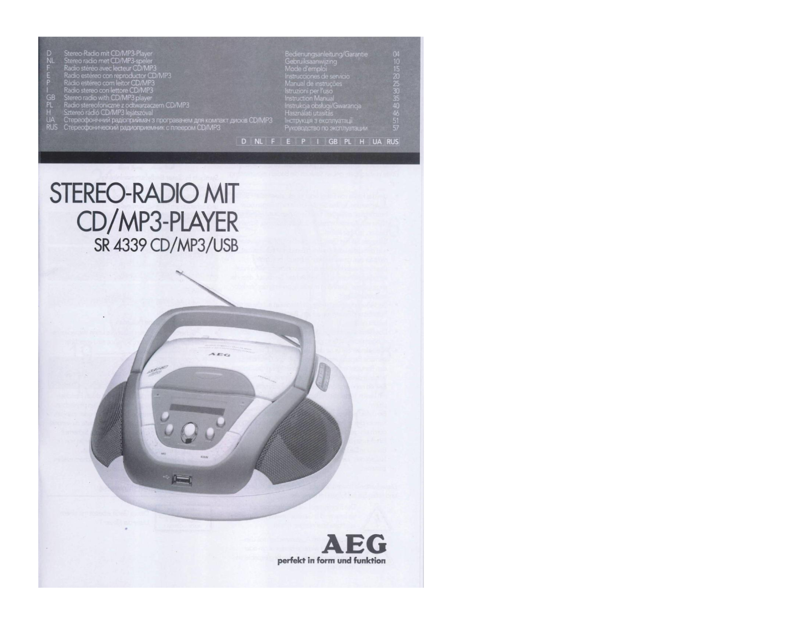 AEG SR4339 User Manual
