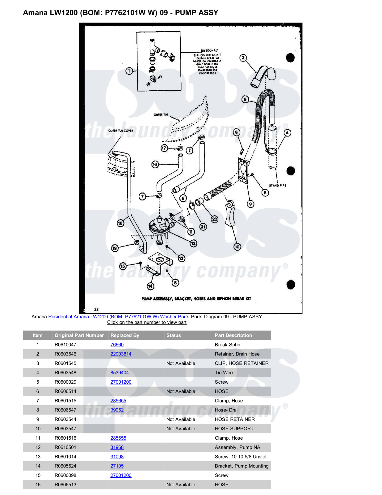 Amana LW1200 Parts Diagram