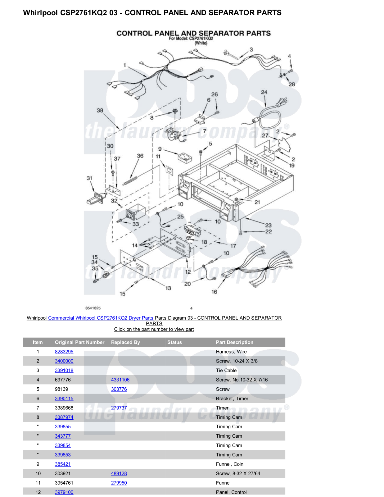 Whirlpool CSP2761KQ2 Parts Diagram