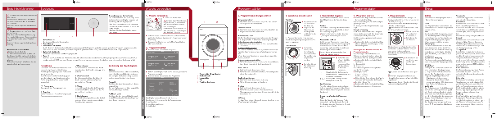 Miele WWR 860, WSR 863 Quick user guide