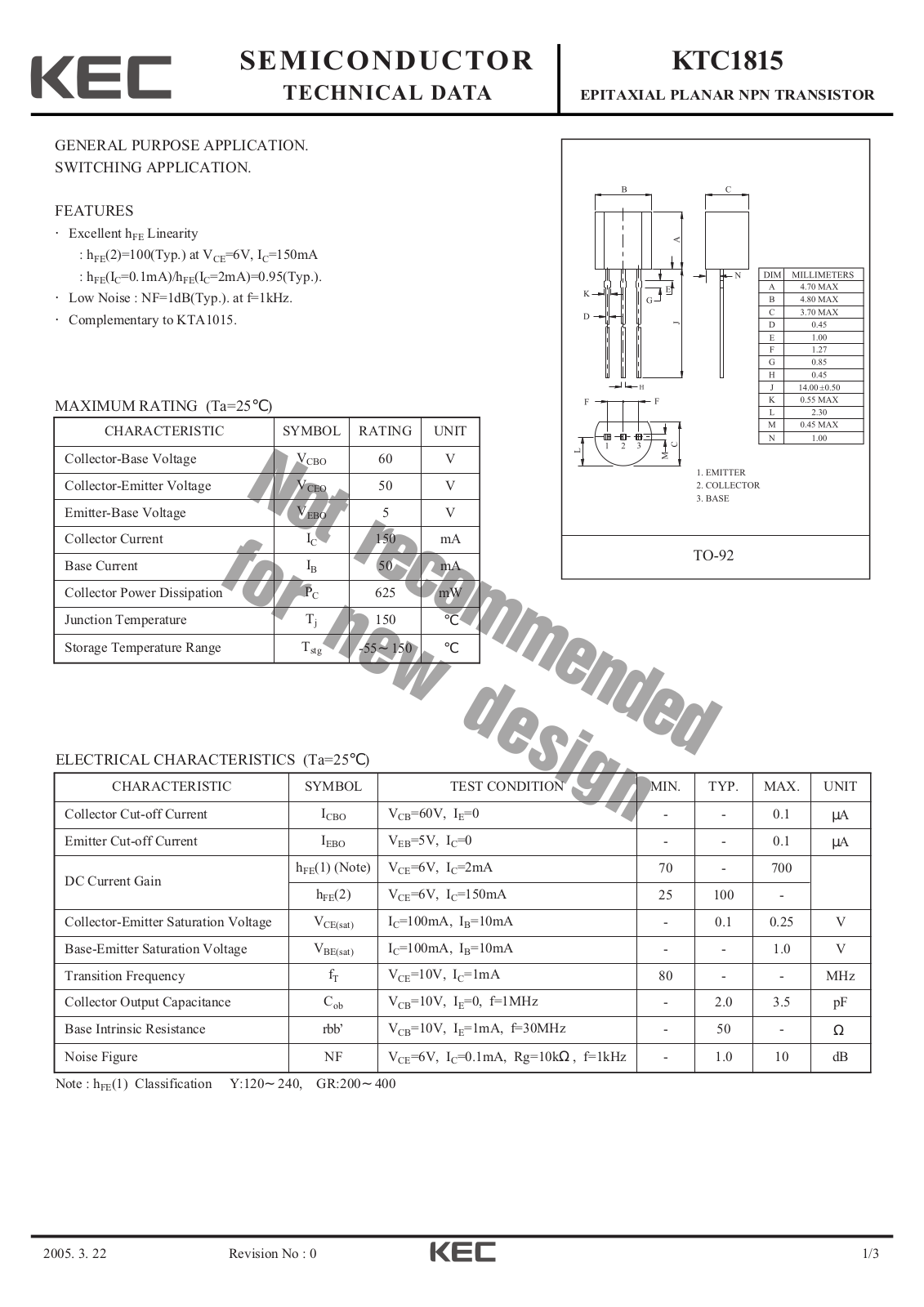 Datasheet ktc1815 Datasheet - ManualMachine.com