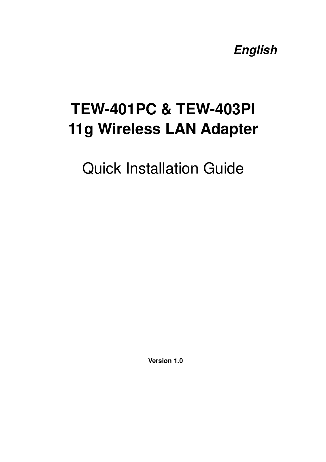 Trendnet TEW-401PC QUICK INSTALLATION GUIDE