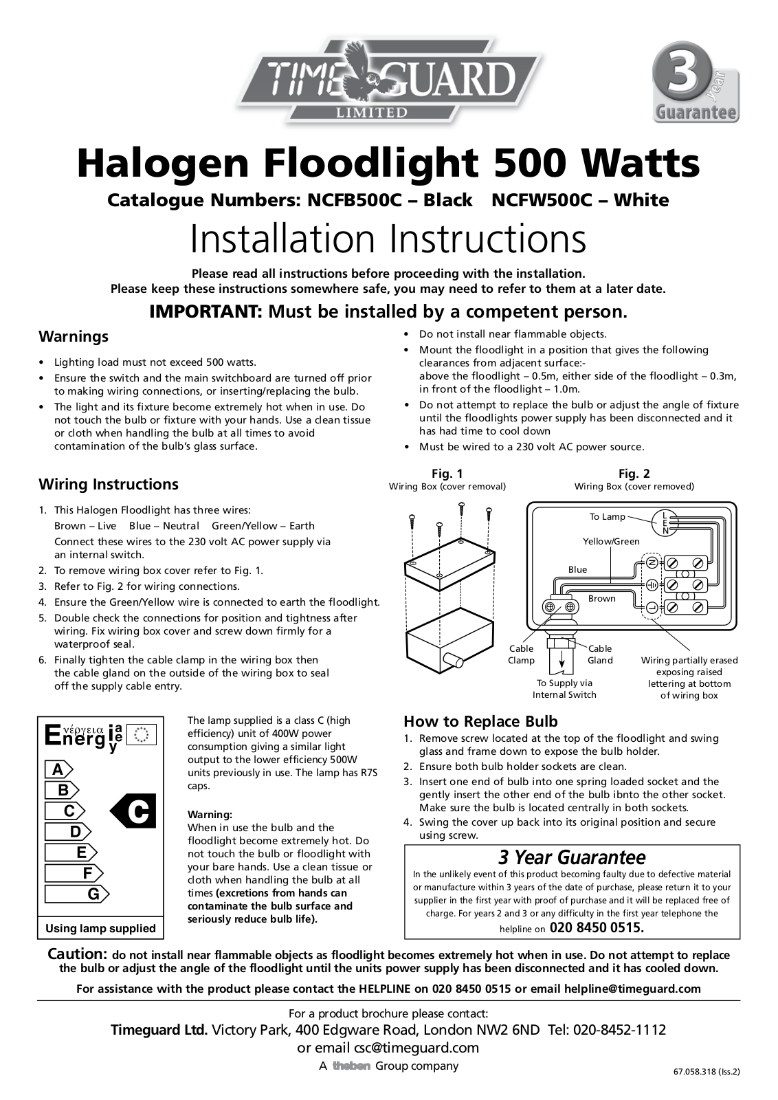 Timeguard NCFB500C User Manual