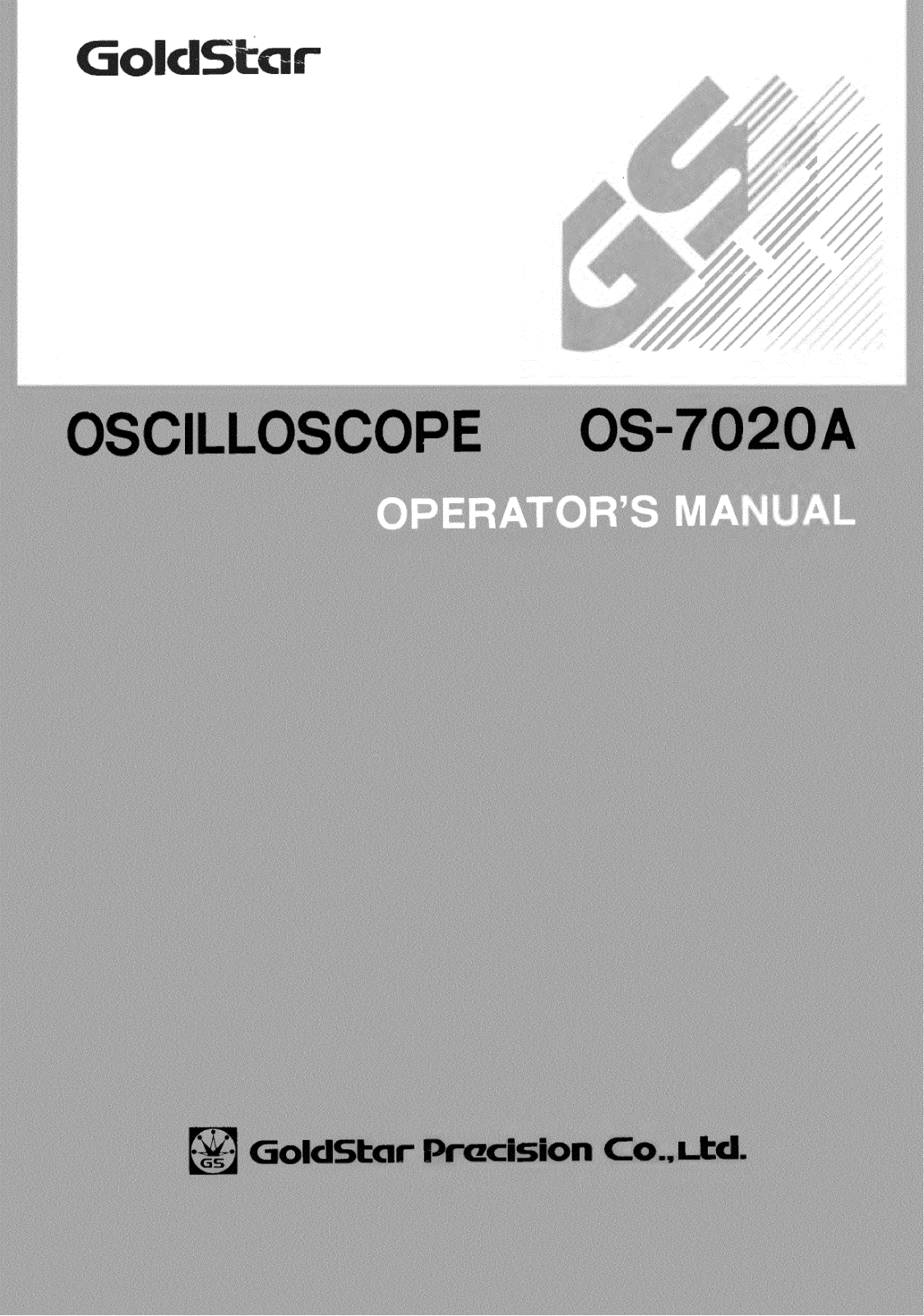 GOLDSTAR os 7020a User Manual