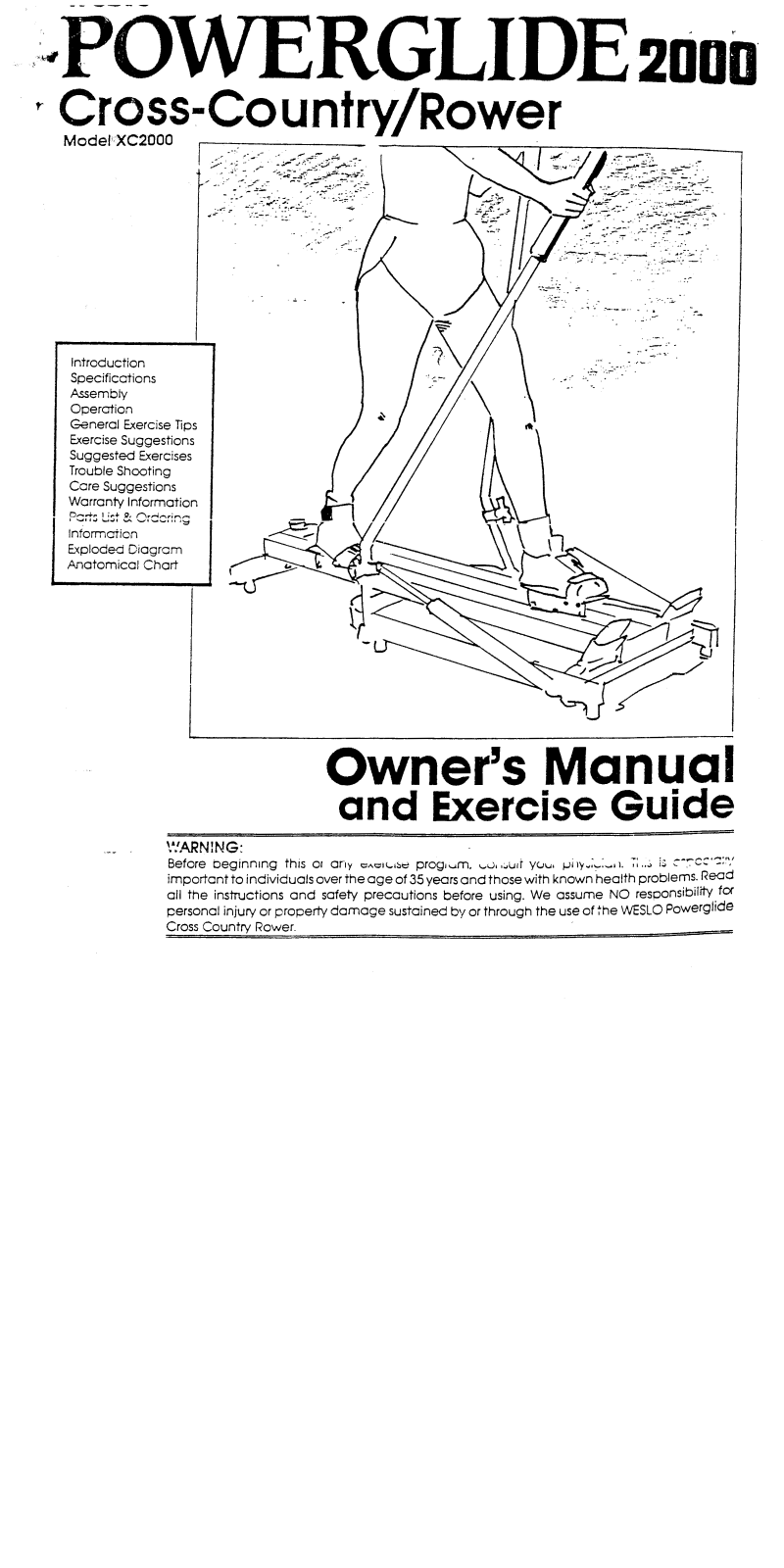 Weslo XC20000 Owner's Manual