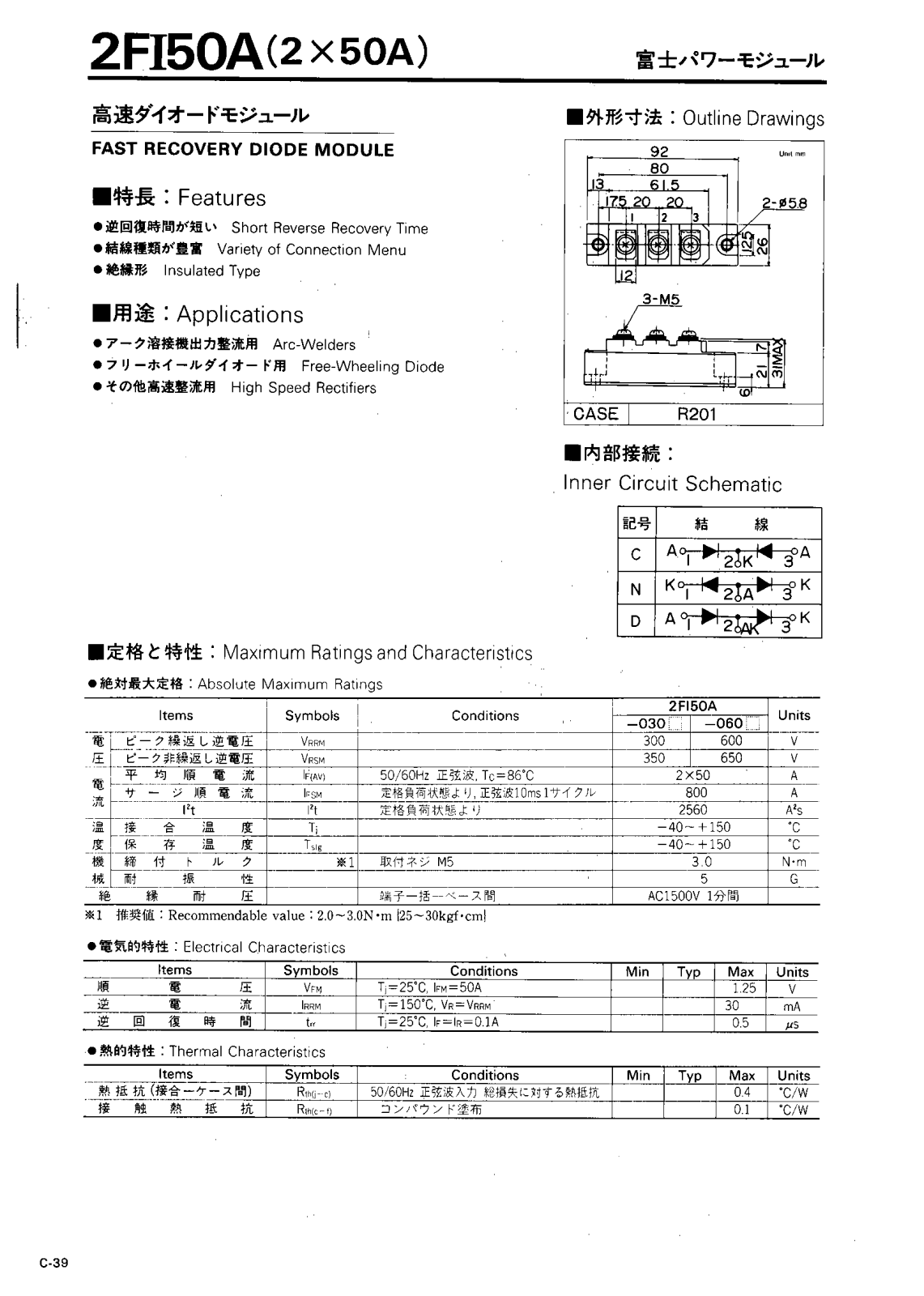 CALLM 2FI50A, 2FI50F Datasheet