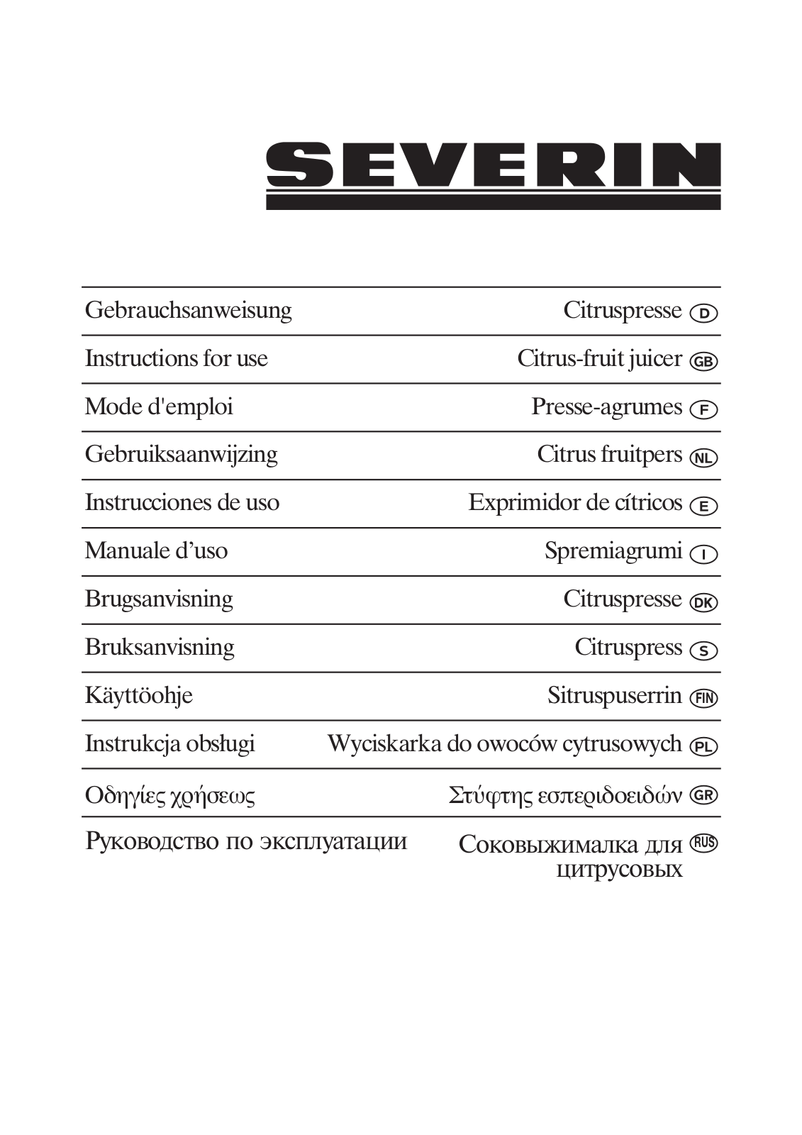 Severin CP 3549 User Manual