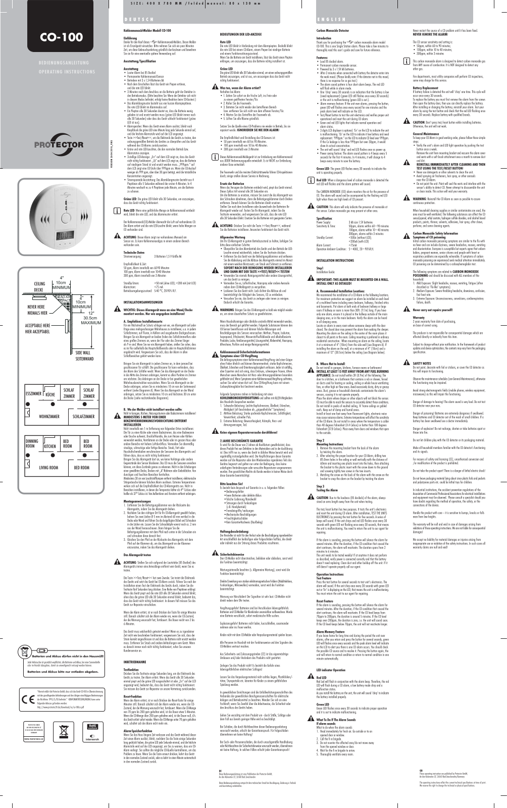 PROtector CO100 User guide