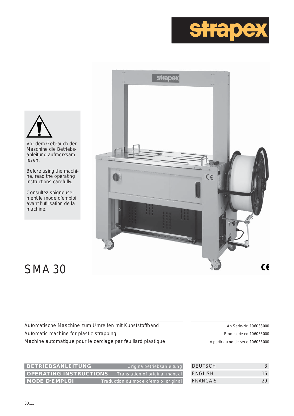 strapex SMA 30 Operating Instructions Manual - ManualMachine.com