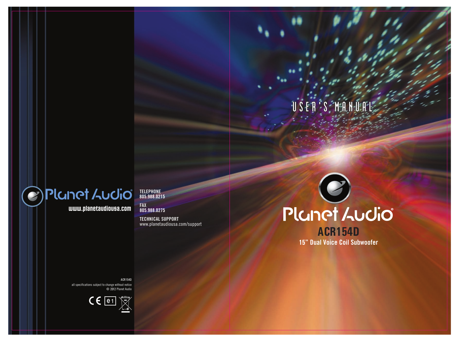 Planet Audio ACR154D User Manual