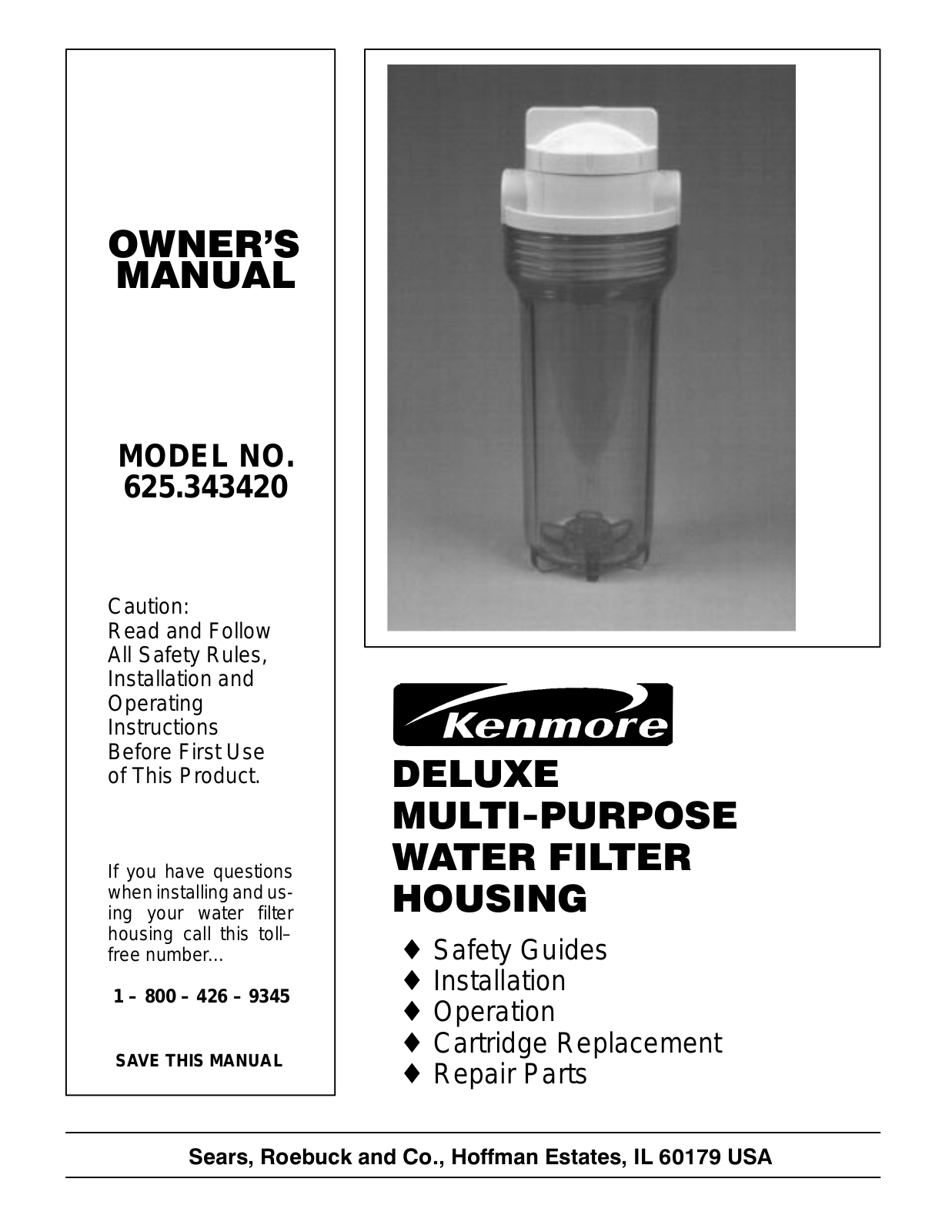 Kenmore 625.343420 User Manual