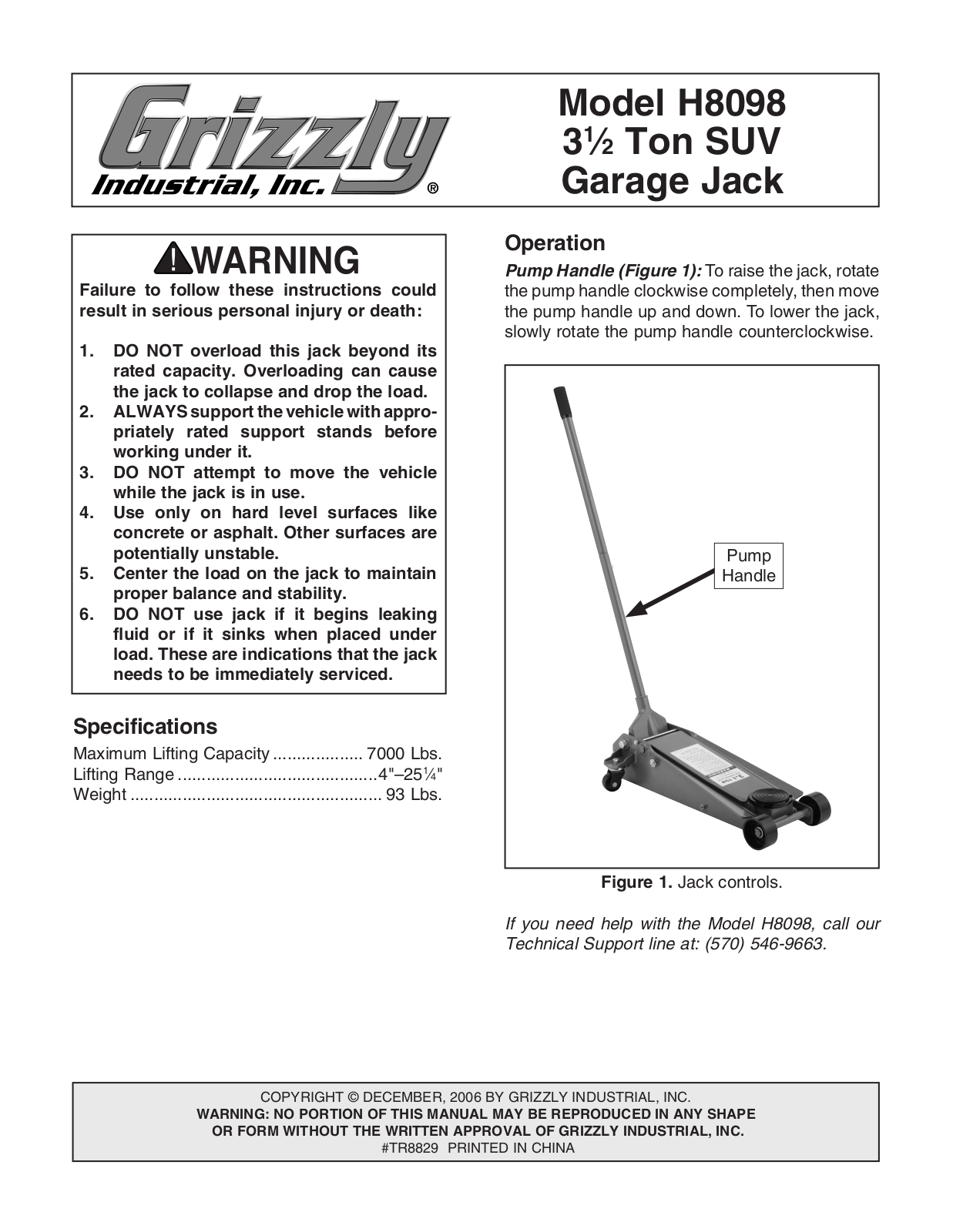 Grizzly H8098 User Manual