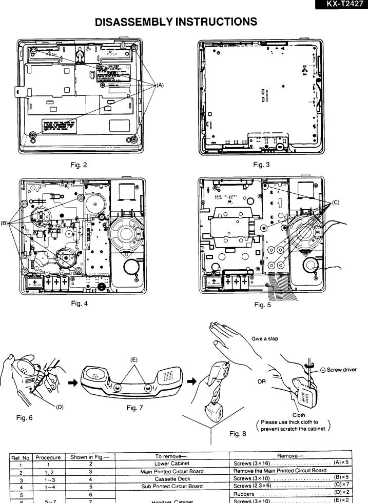 PANASONIC KX-T2427 Service Manual