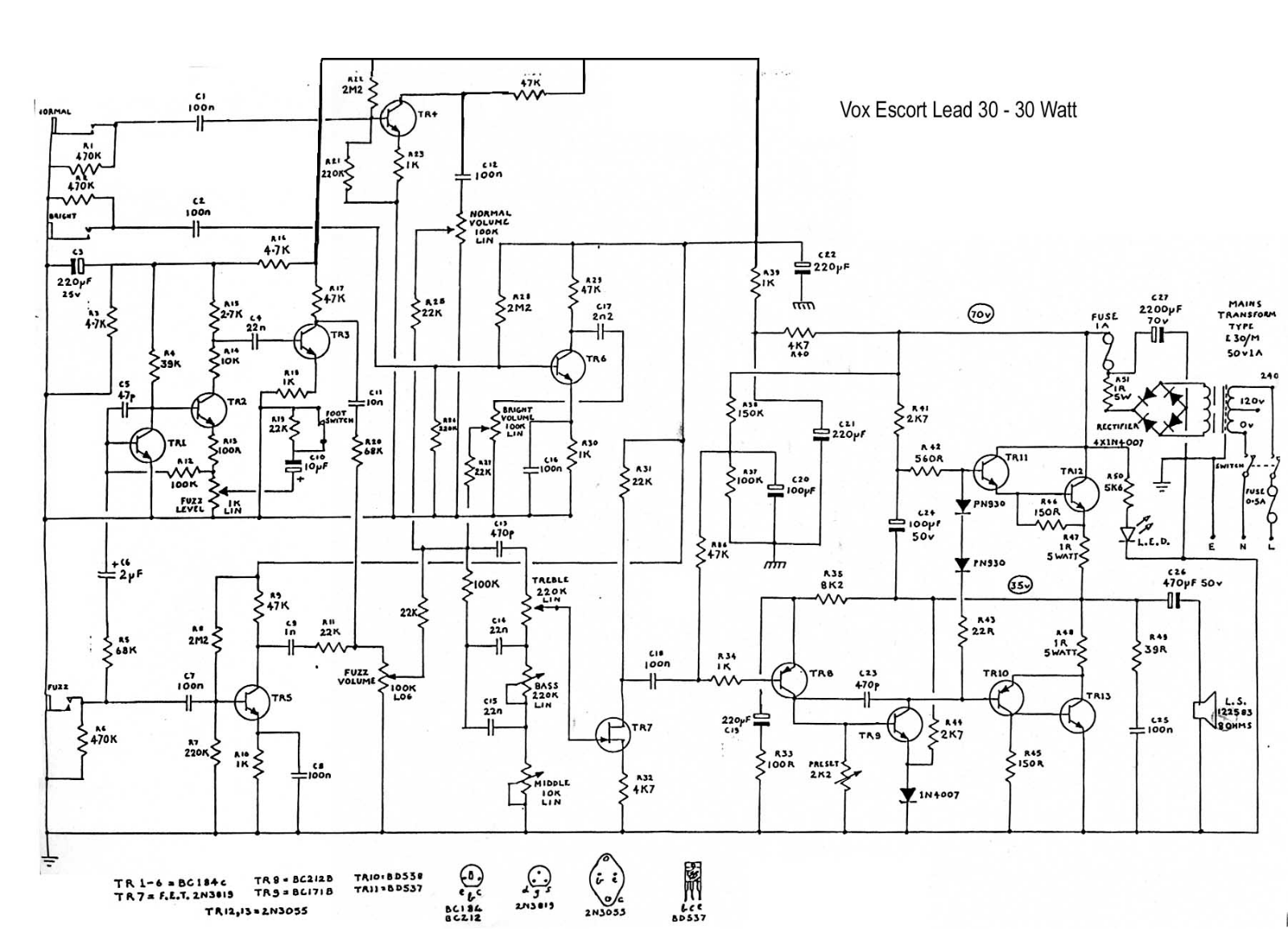 Vox escort30 schematic