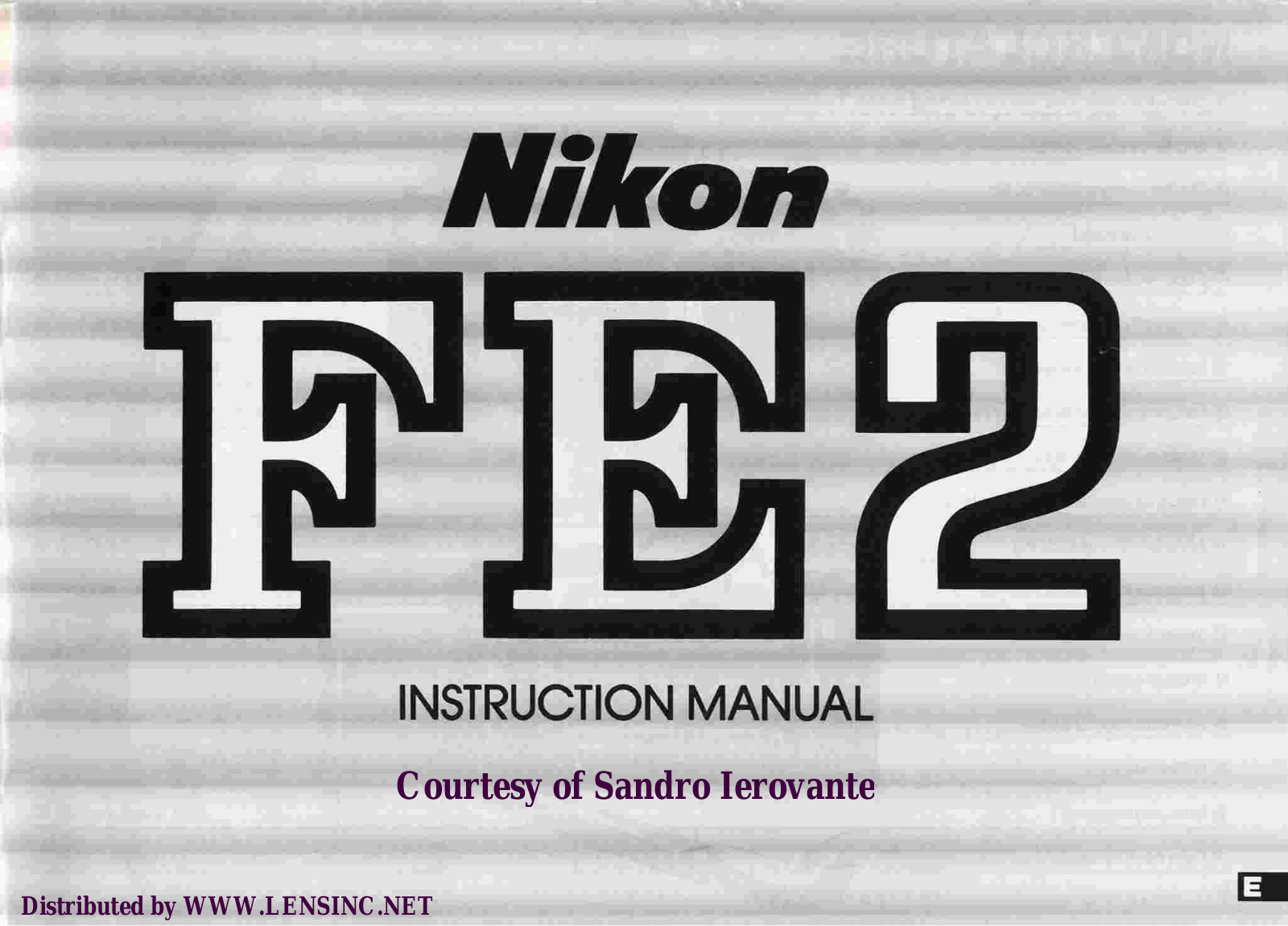 Nikon FE-2 Instruction Manual