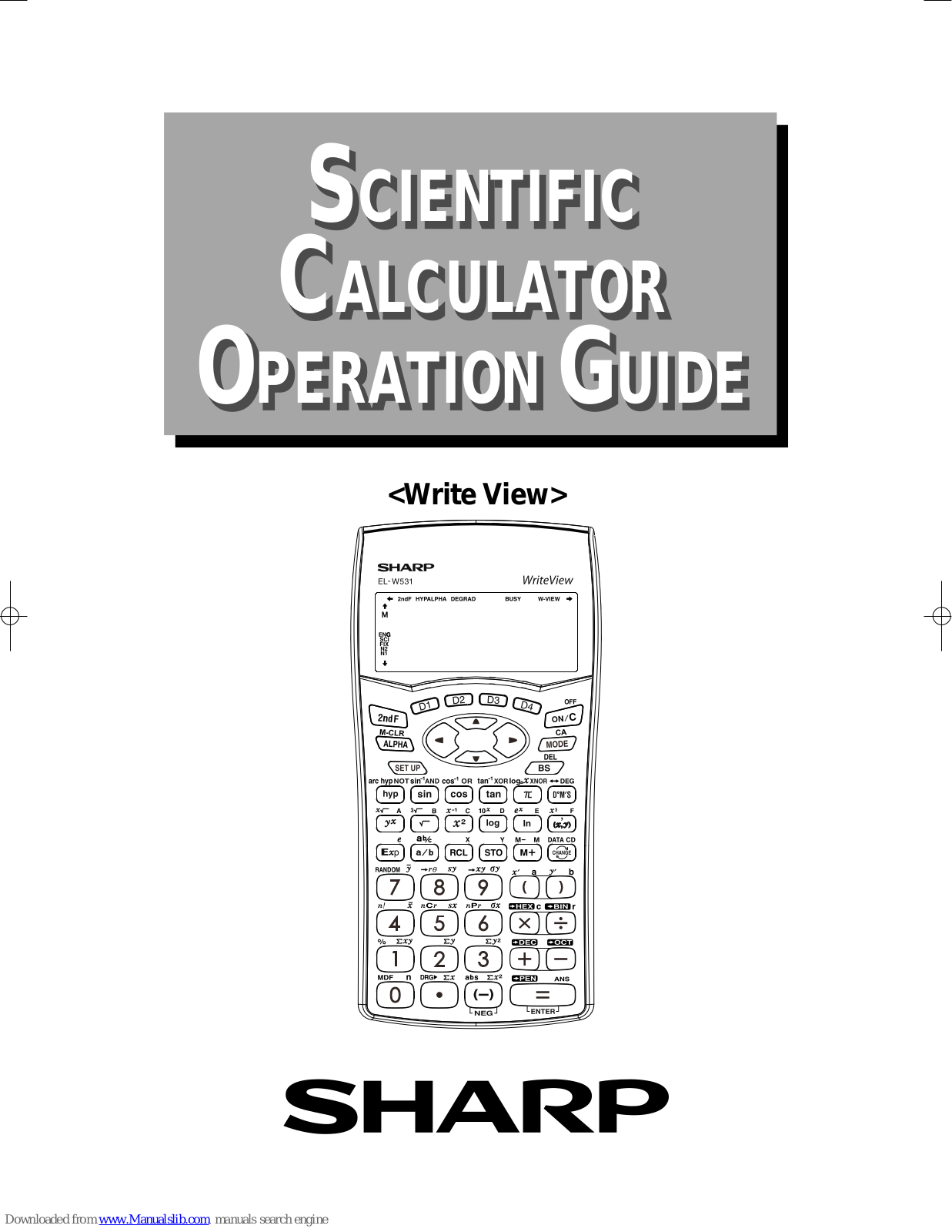 Sharp Scientific calculator, EL-506TS, EL-520TG, EL-531TG, EL-531TH User Manual