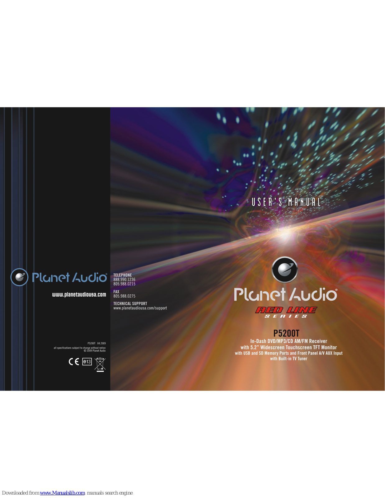 Planet Audio Red Line P5200T User Manual