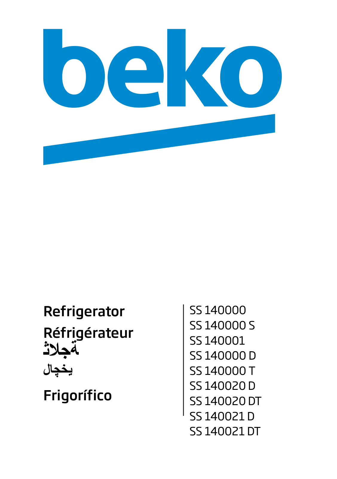 Beko SS 140000, SS 140000 S, SS 140001, SS 140000 D, SS 140000 T User manual