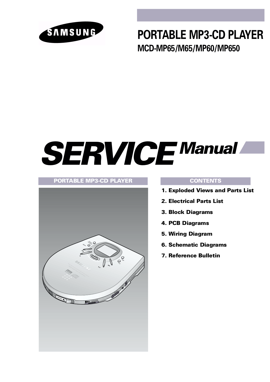 SAMSUNG MCD-MP65H Service Manual