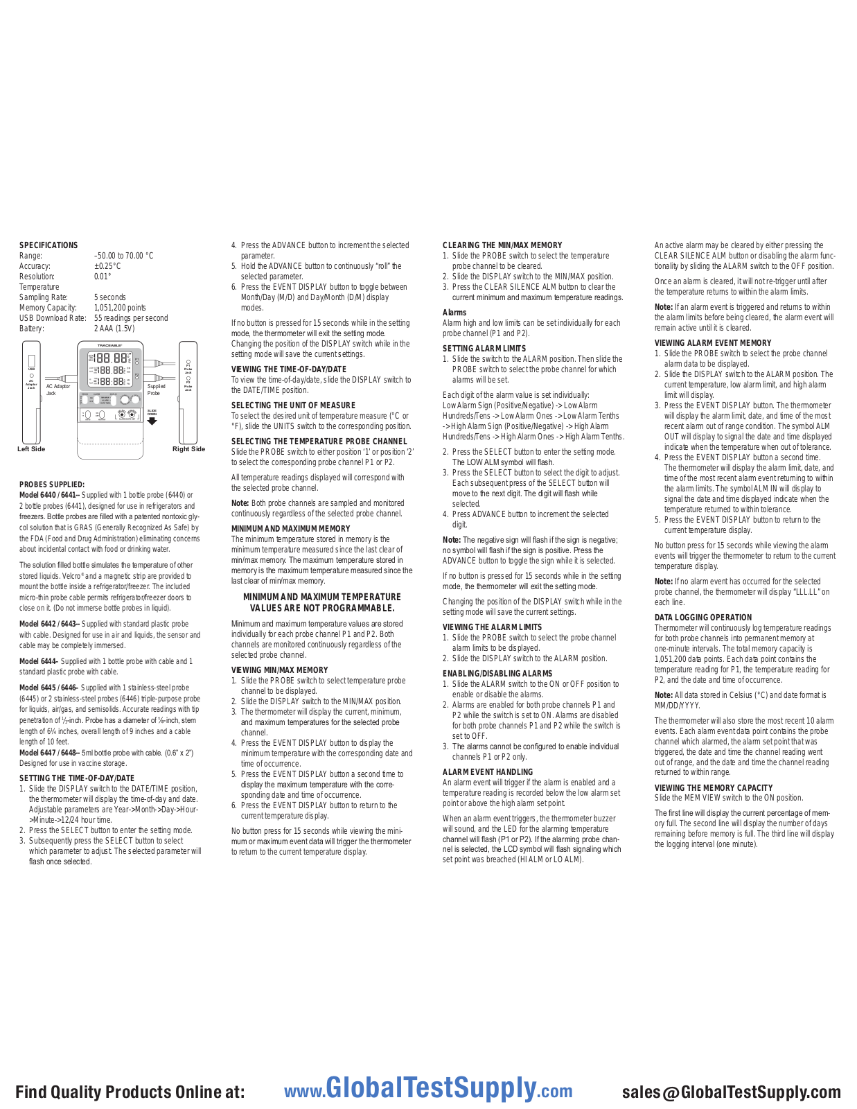 Traceable 98767-66, 98767-65 User manual - ManualMachine.com