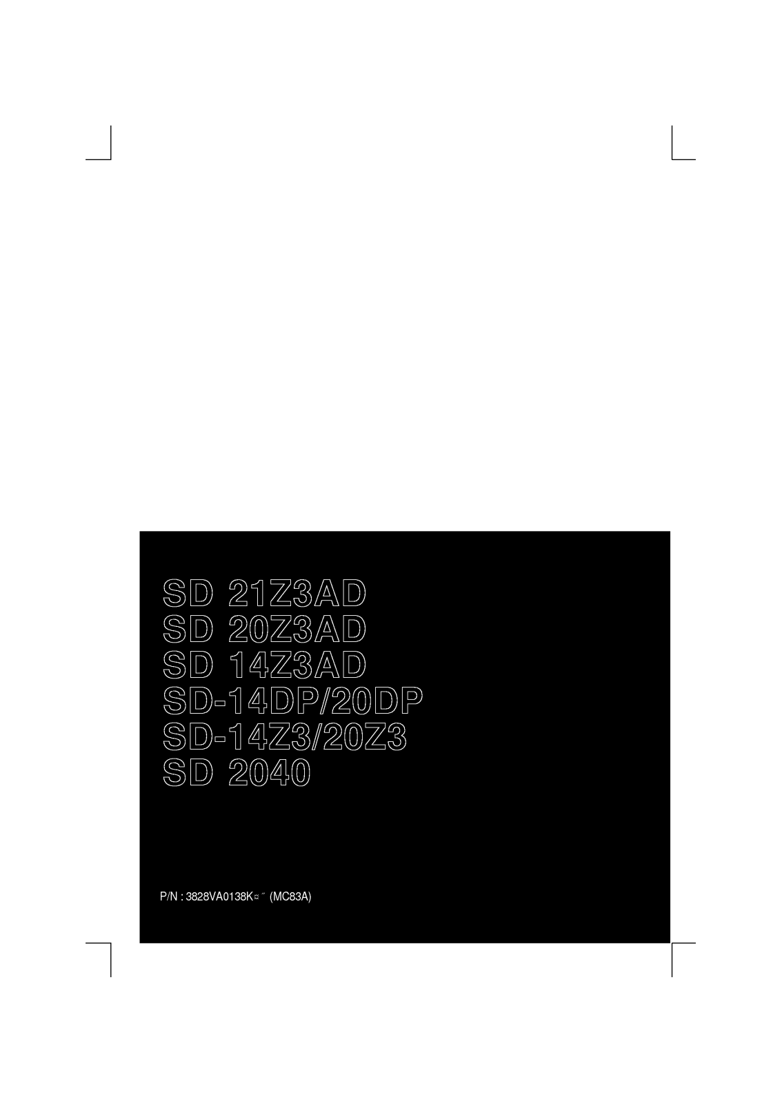 Lg sd 2040, sd-14z4, sd-20z3, sd-14dp, sd-20dp Instructions Manual