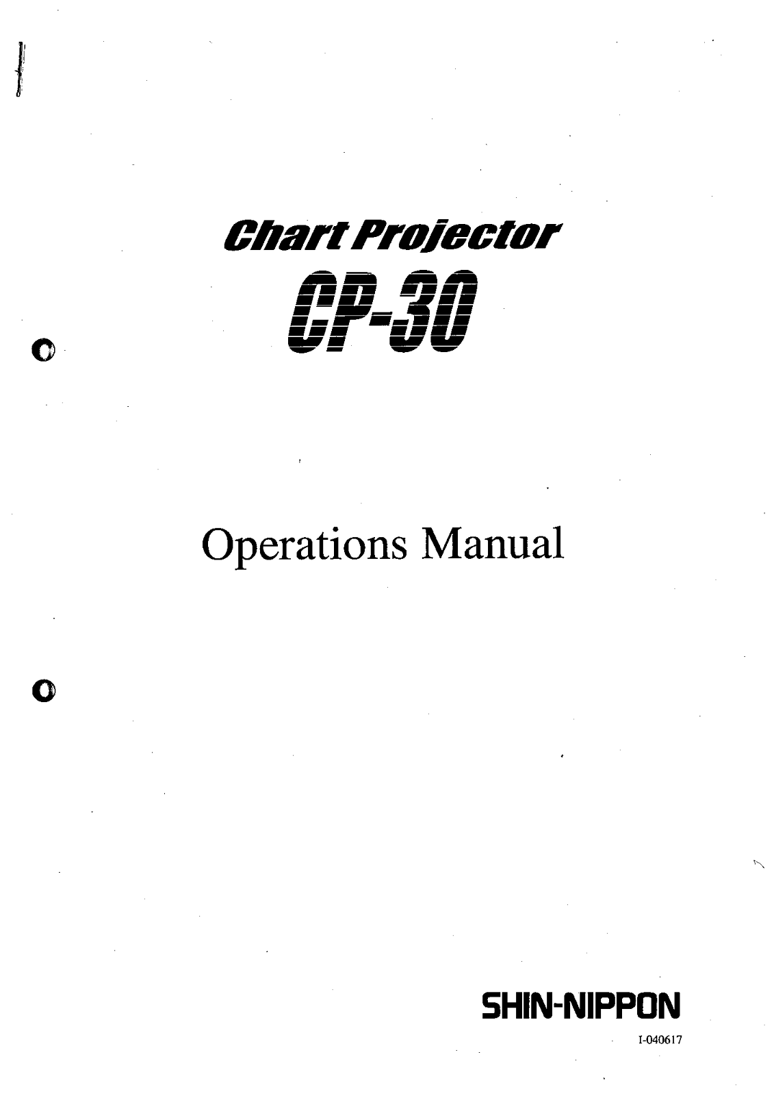 Shin-Nippon CP-30 Operation manual