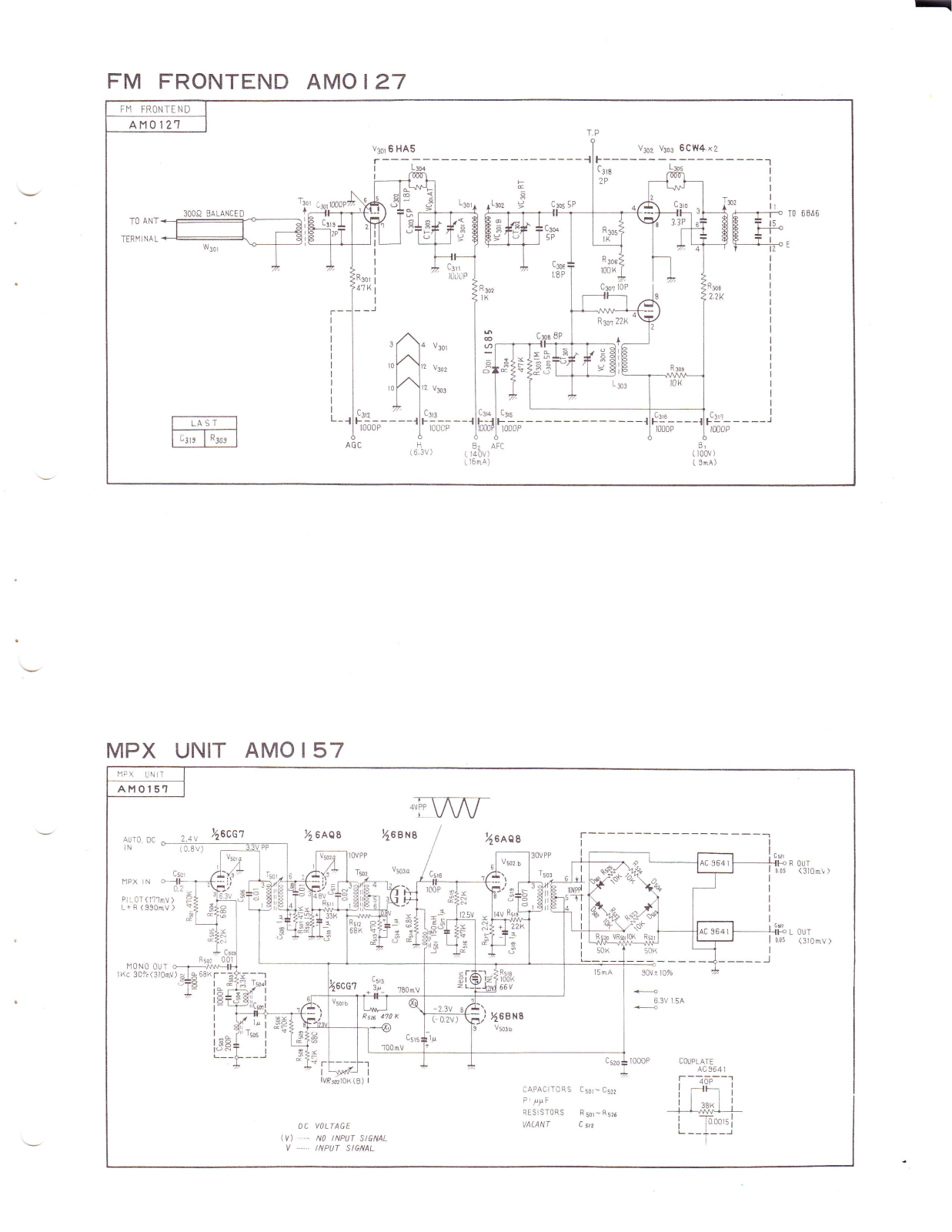 Pioneer AM-0157 Schematic