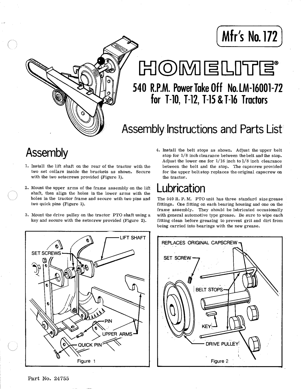 Homelite 172 User Manual