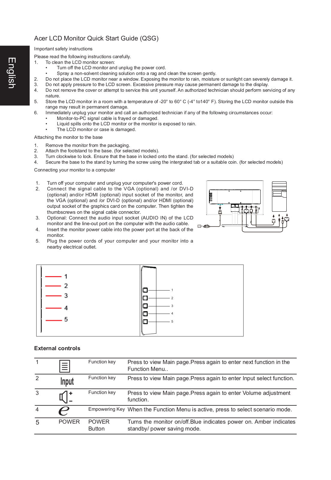 Acer UM.HE1EE.001 Quick Start Guide