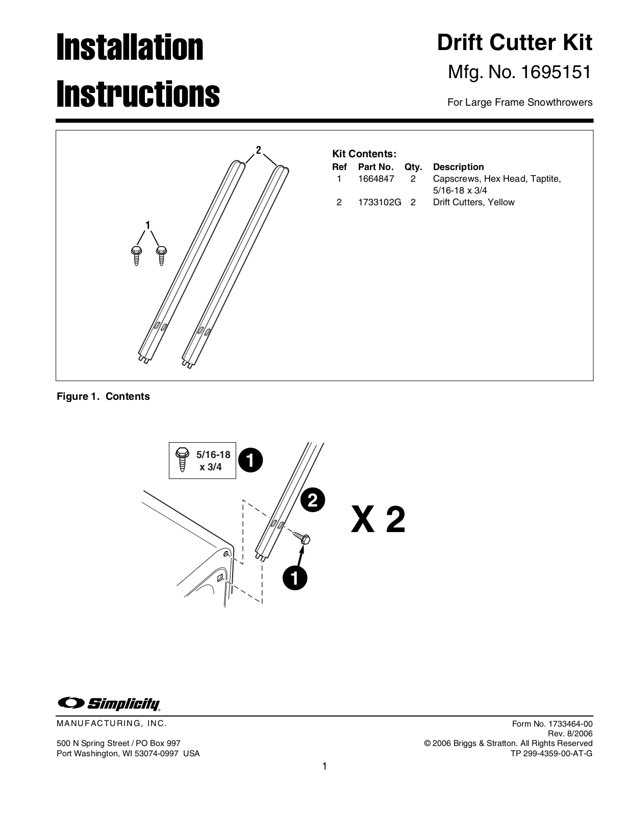 Simplicity 1695151 User Manual