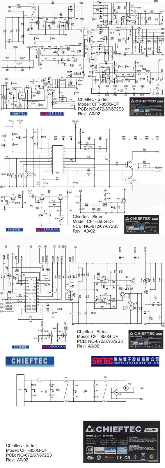 CHIEFTEC CFT-850-DF Schematic