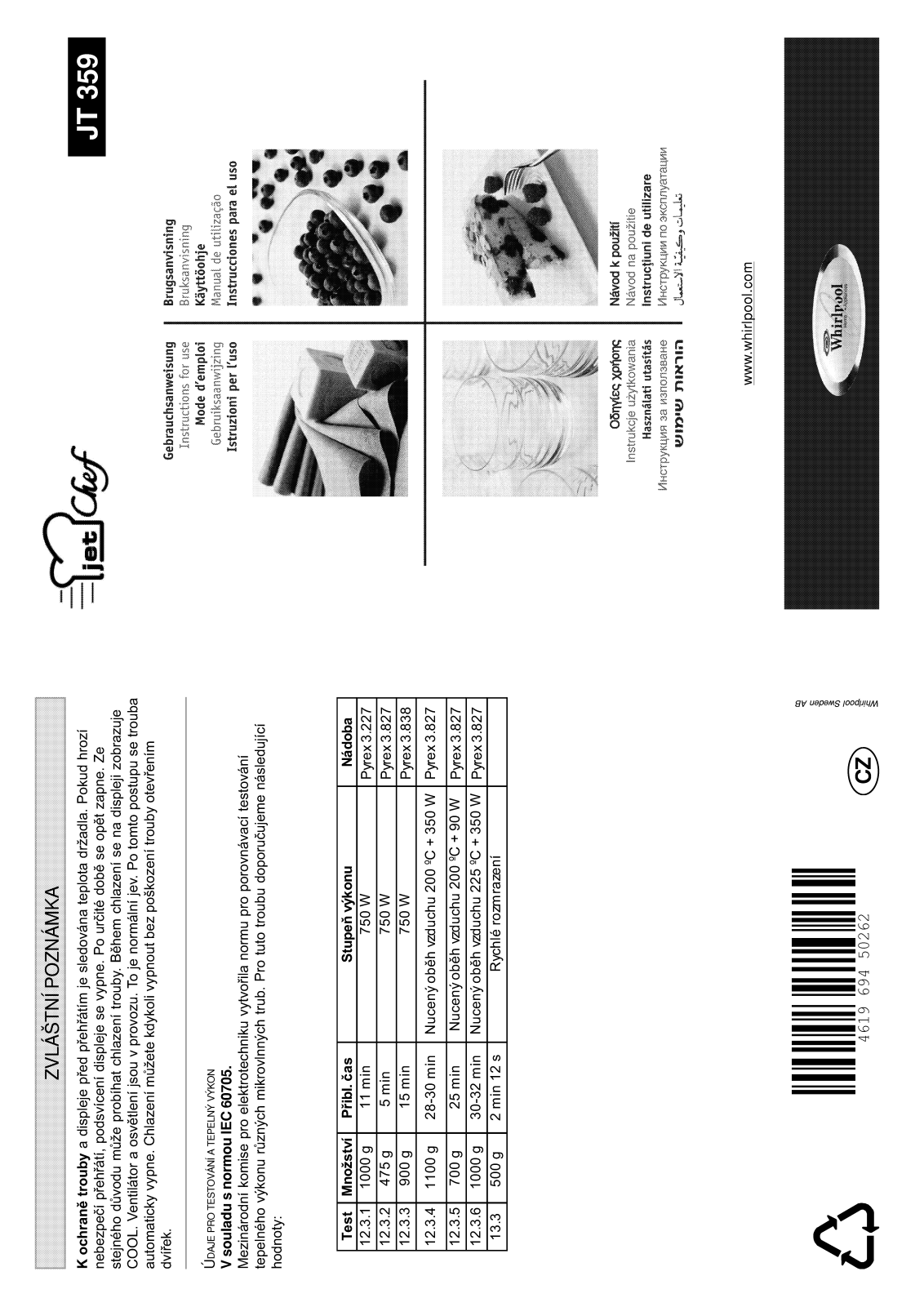 Whirlpool JT 359 black User Manual