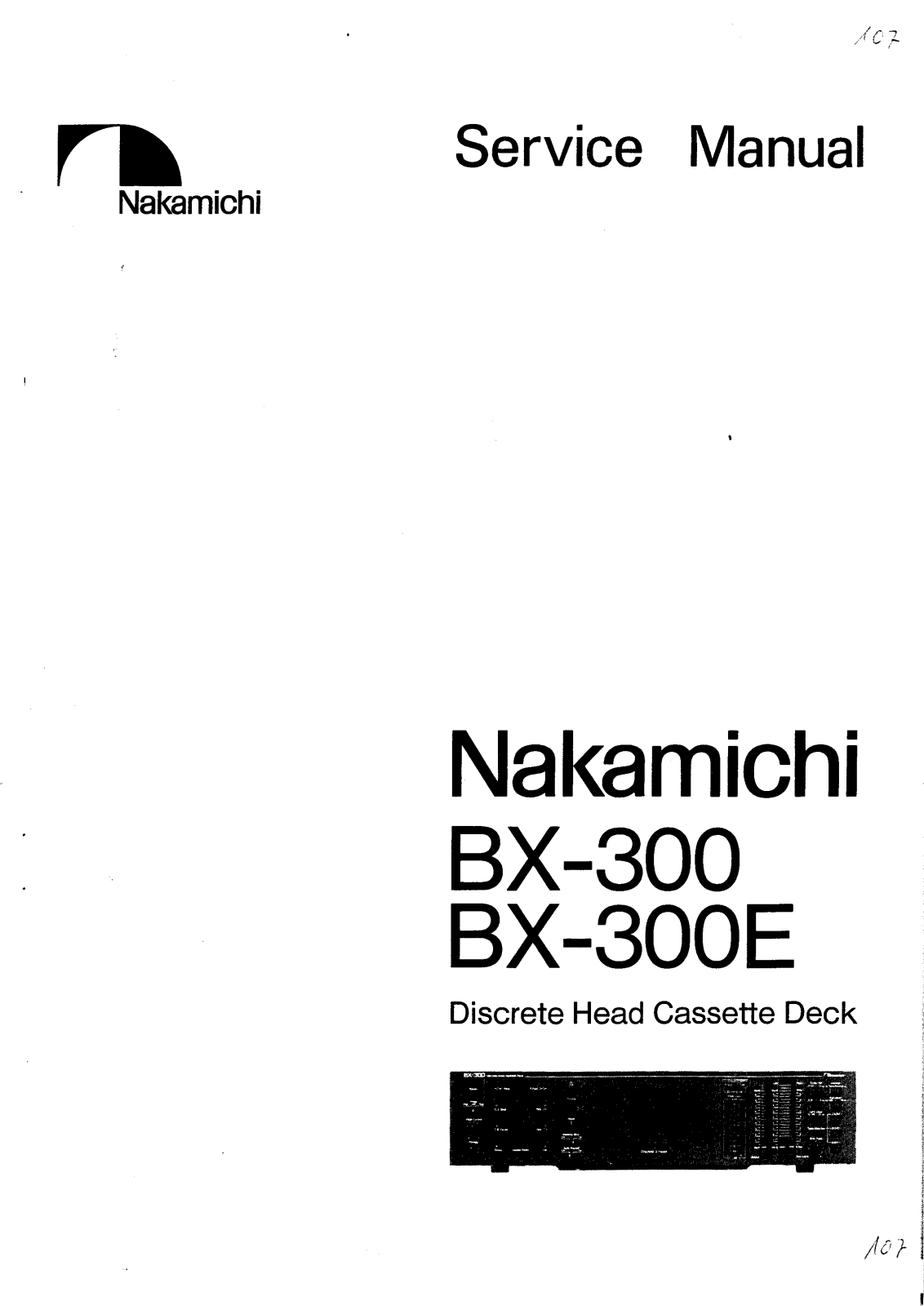 Nakamichi BX-300, BX-300E Service Manual