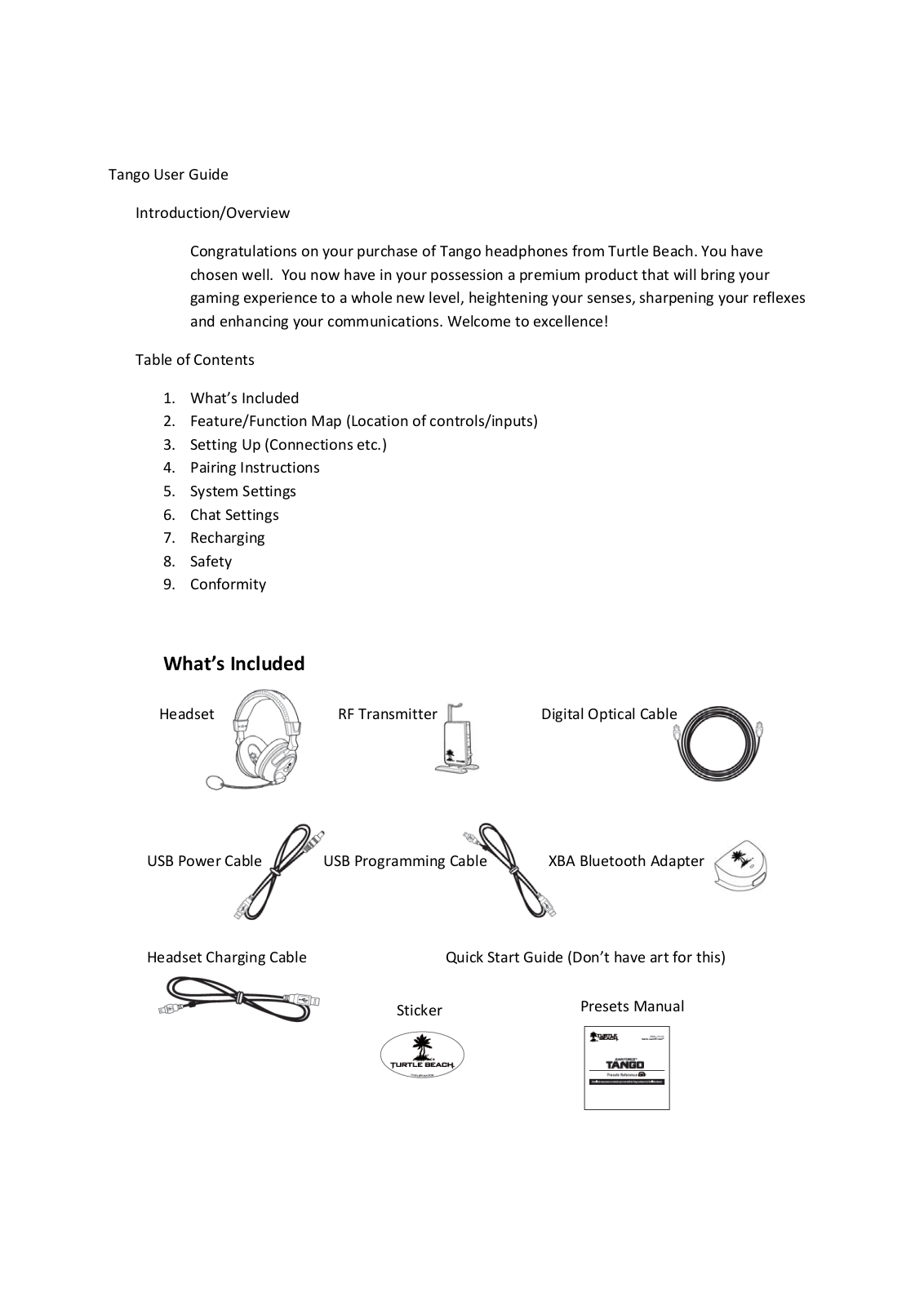 Turtle Beach Tango User Manual