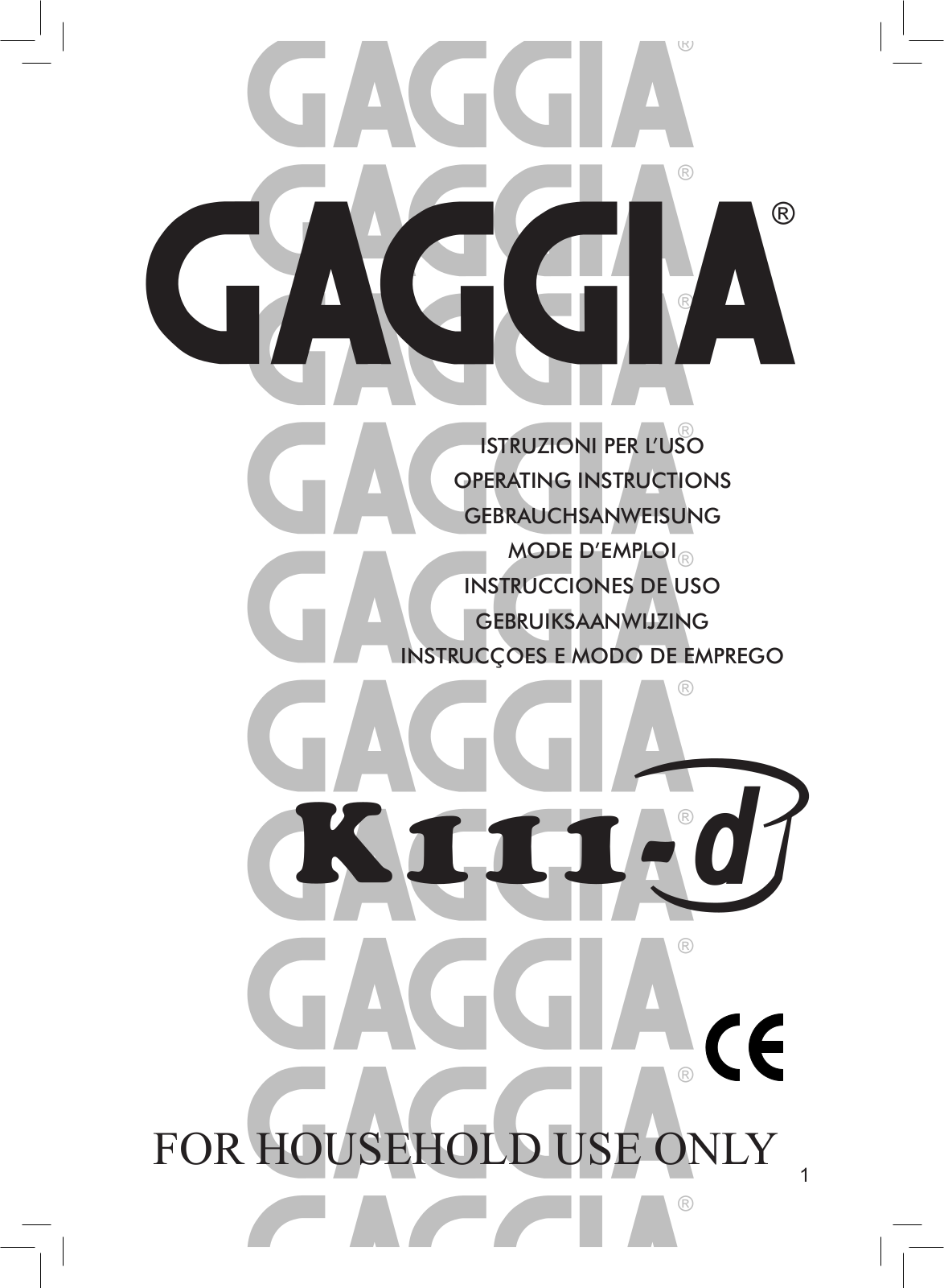 Gaggia KIII-D User Manual