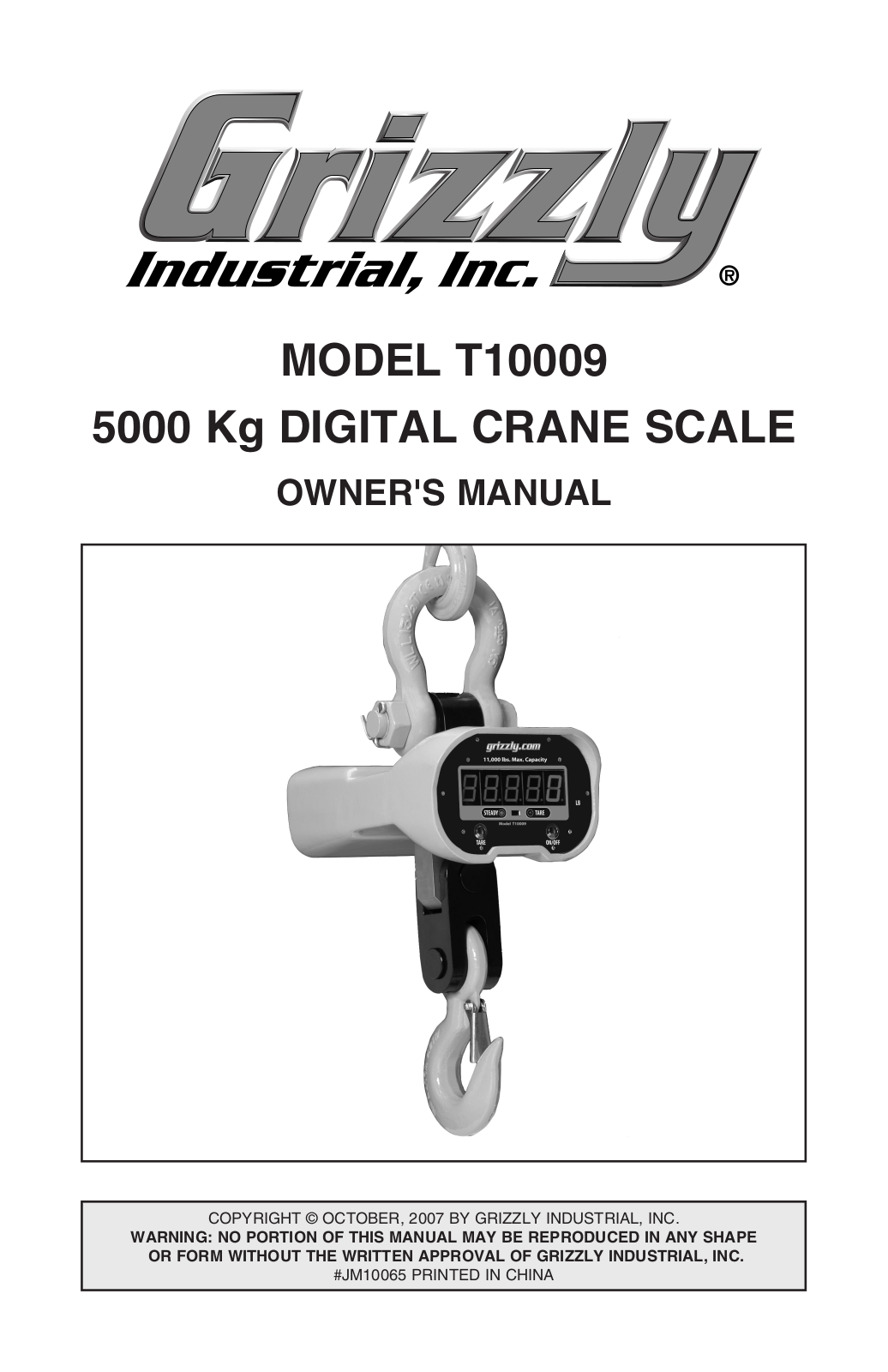 Grizzly T10009 User Manual