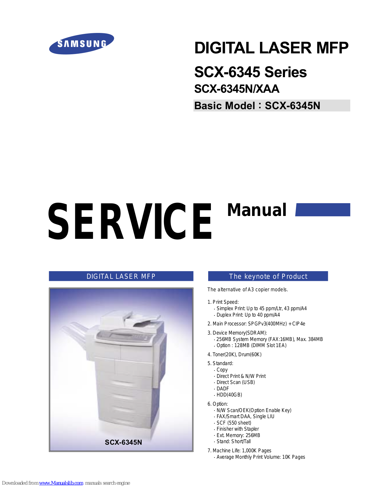 Samsung SCX-6345N/XAA Service Manual