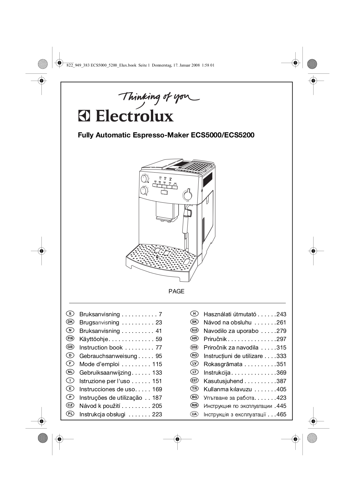 AEG ECS5200, ECS5000 User Manual