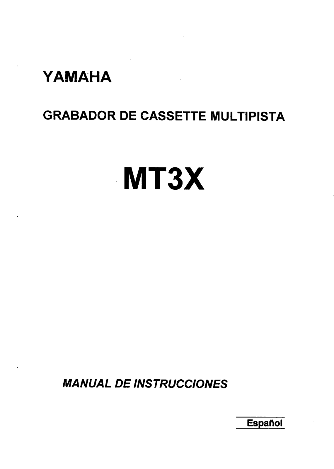 Yamaha MT-3X User Manual