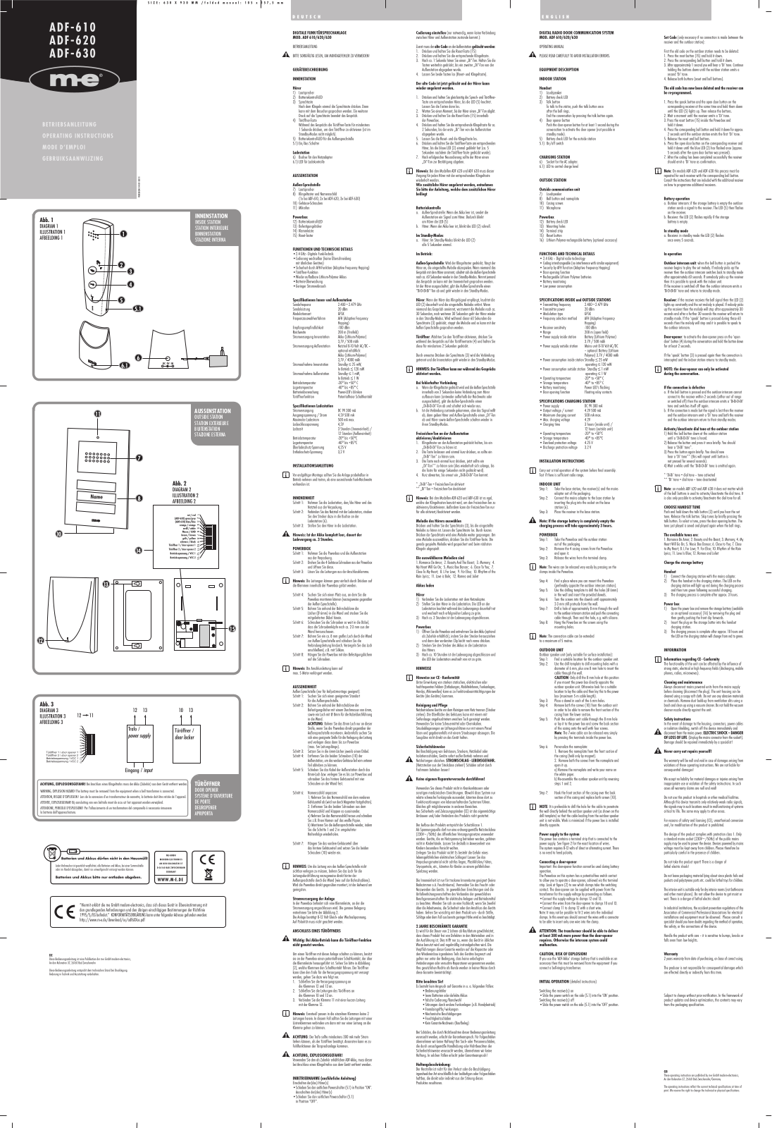 m-e modern-electronics ADF 610, ADF 620, ADF 630 Operating Instructions