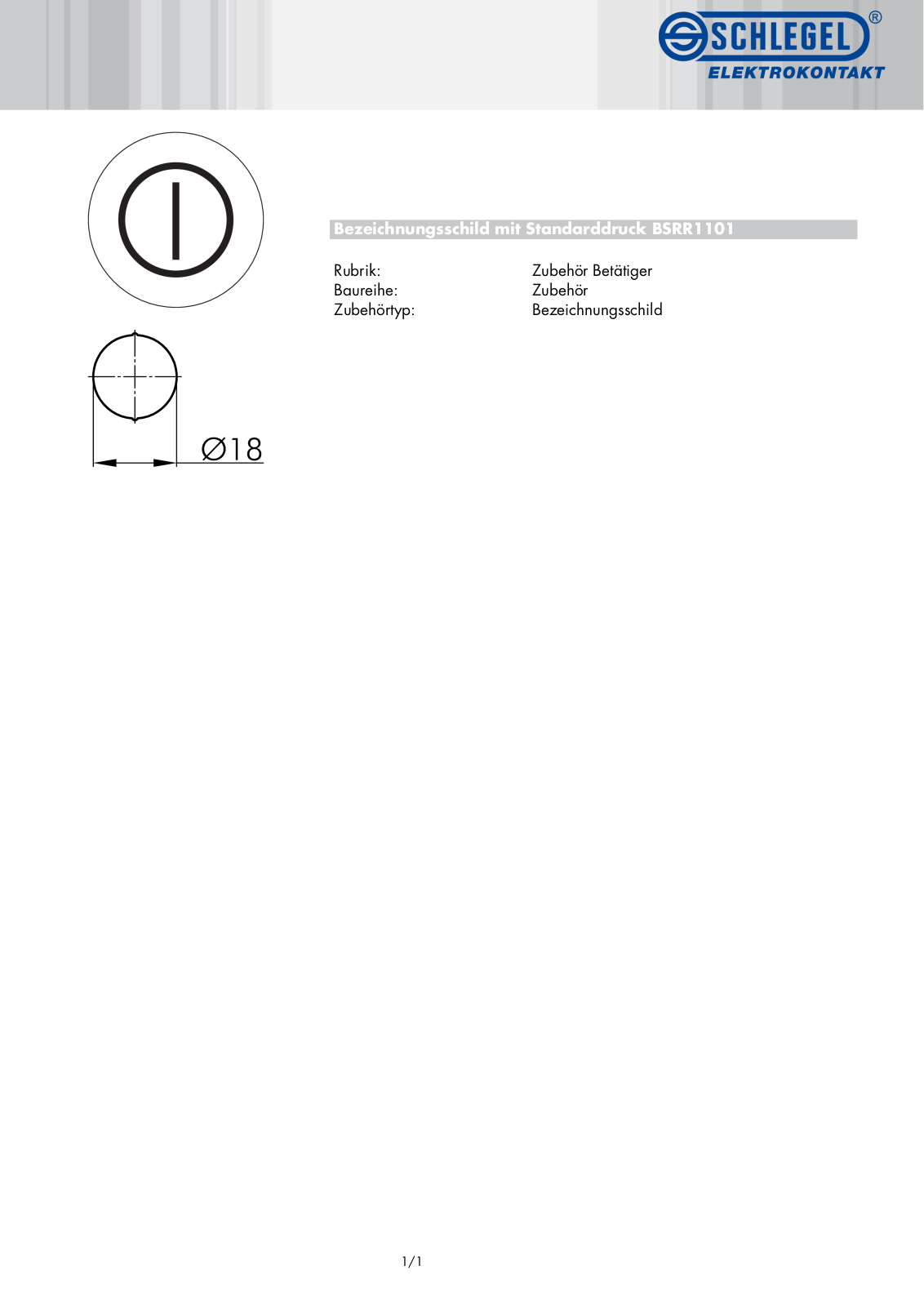 SCHLEGEL BSRR1101 Datasheet - ManualMachine.com