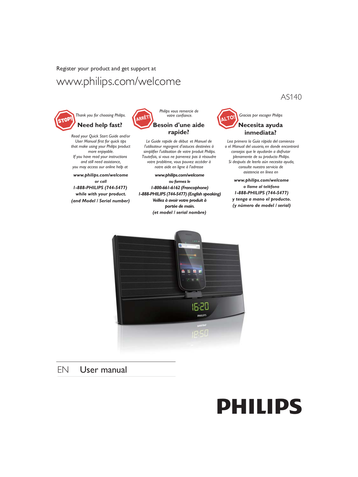 Philips AS140 User manual