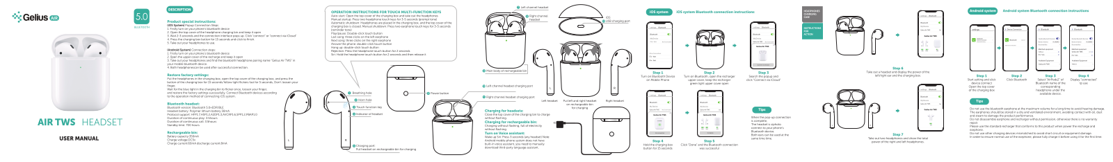 Gelius AIR TWS Headset User Manual