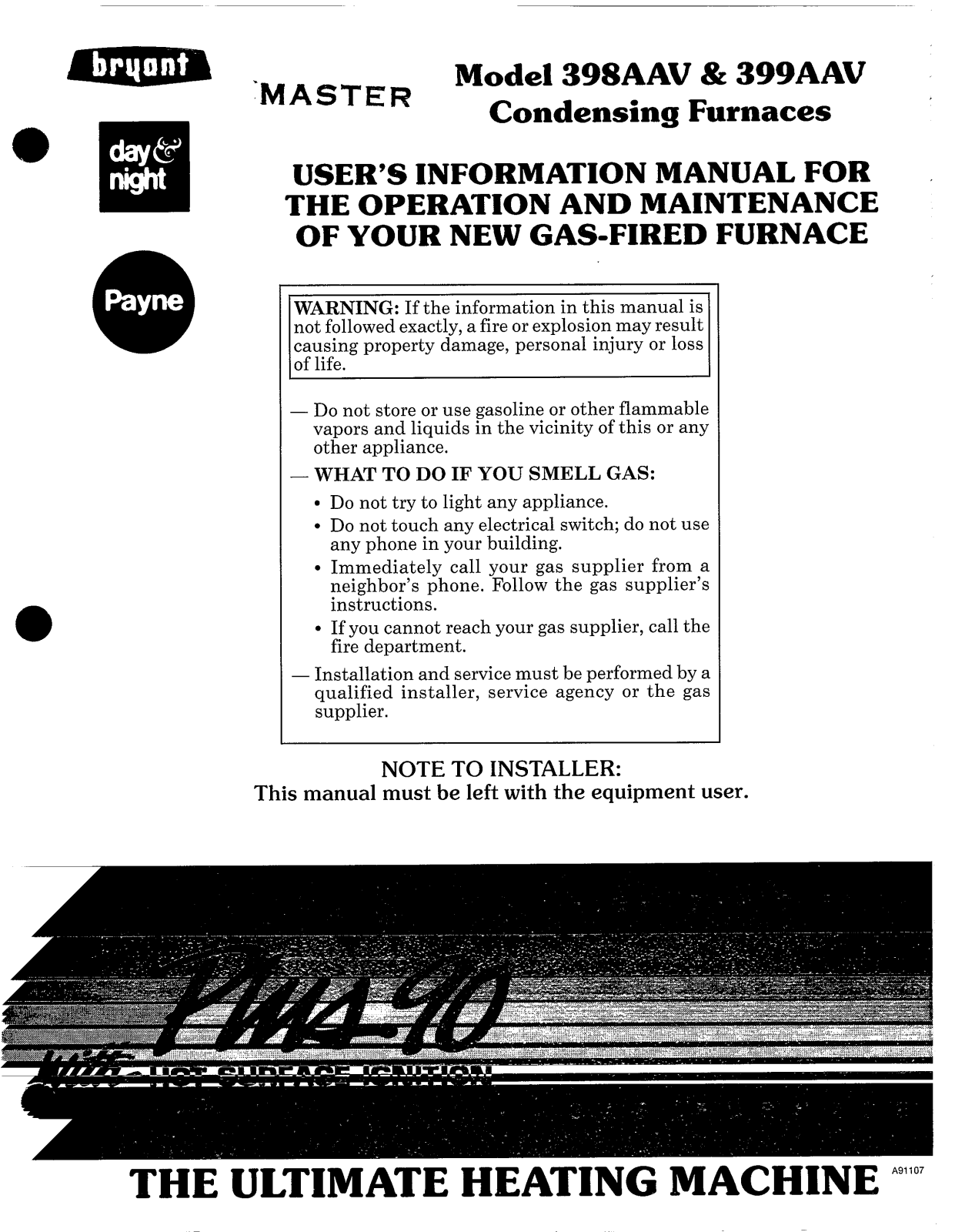 Bryant 398AAV User Manual